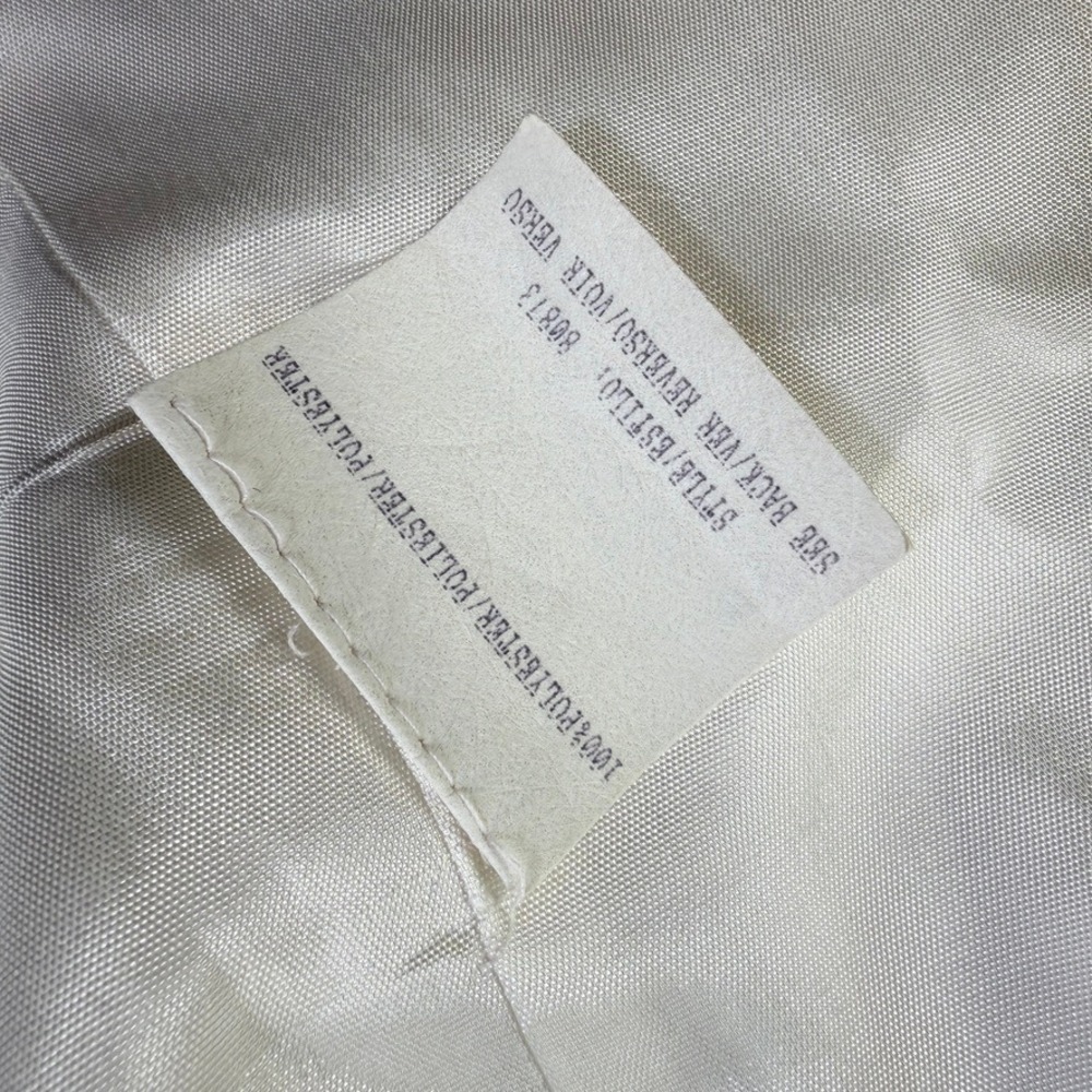 Vintage 90s White Satin Ruffle Rhinestone Tuxedo Vest M En Francais Huey - Picture 11 of 12